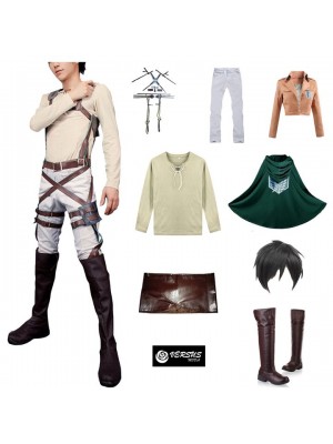 Vestito Maschera Carnevale Simil Attack on Titan Costume Cosplay Eren ATITAN03